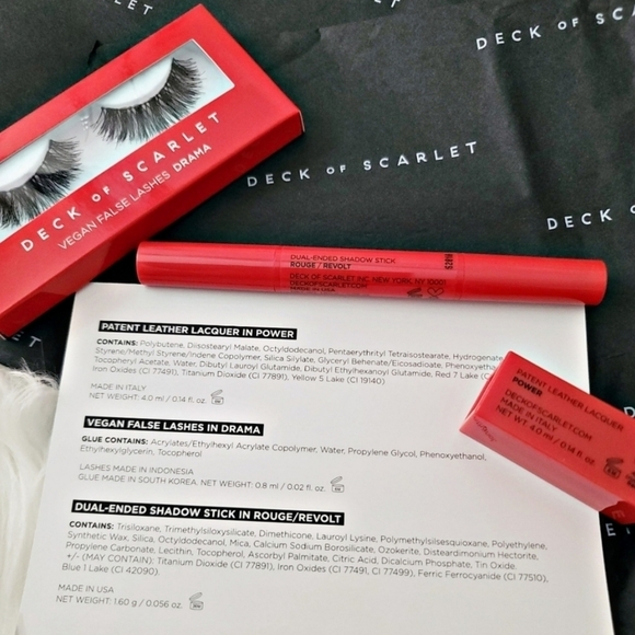 Deck of Scarlet Rouge Rebel Anniversary Kit – Vegan Lashes, Lip, Shadow – NWT - Picture 5 of 15